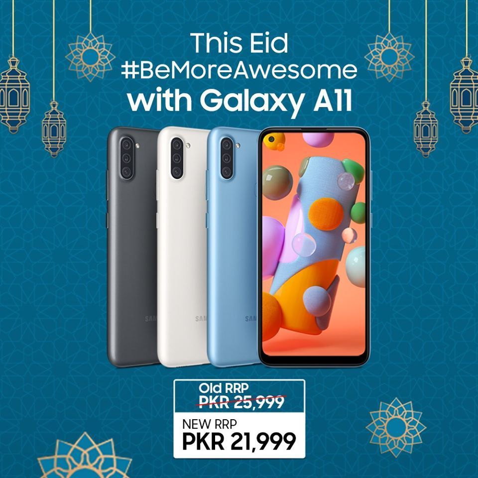 Want an Eid gift? Introducing the awesome price Rs. 21,999/- of #GalaxyA11 so this Eid, you can #BeMoreAwesome #AwesomeIsForEveryone