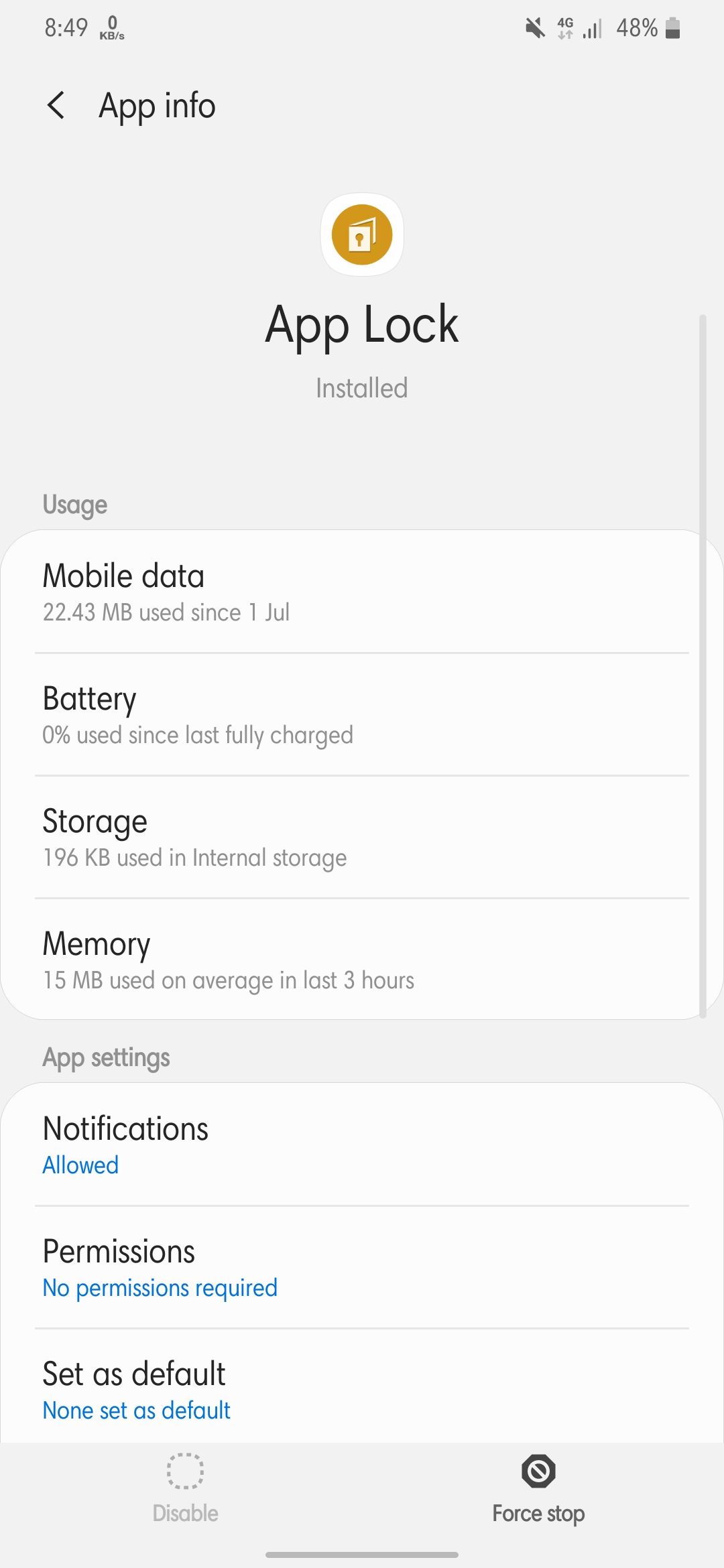 m31 app lock