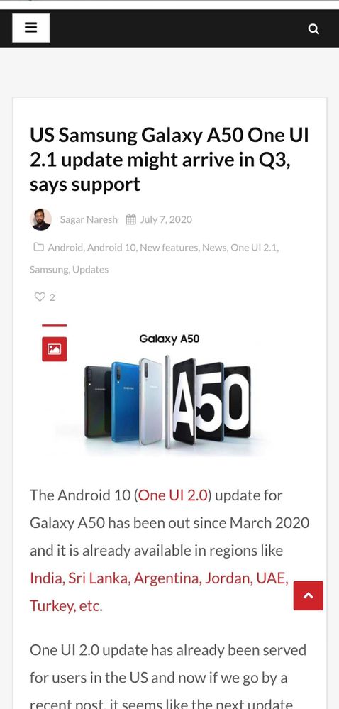 One ui 2.1 for samsung A50(US) in Q3(july-septembe... - Samsung Members