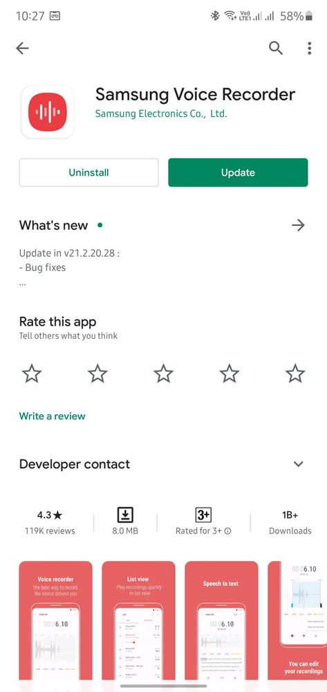 Samsung voice recorder app update available - Samsung Members