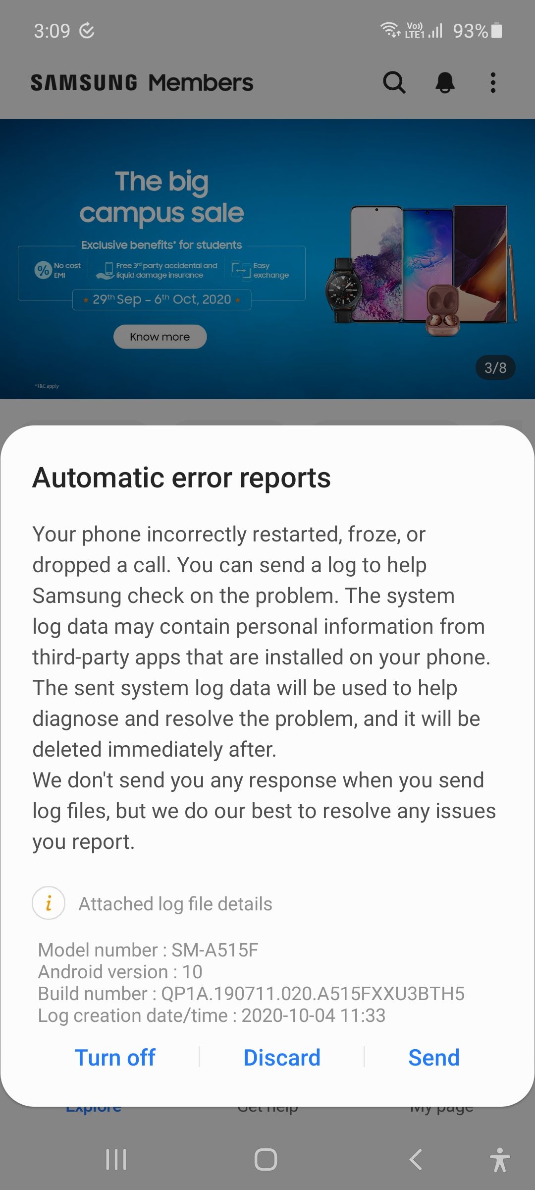 samsung a50s restarting automatically