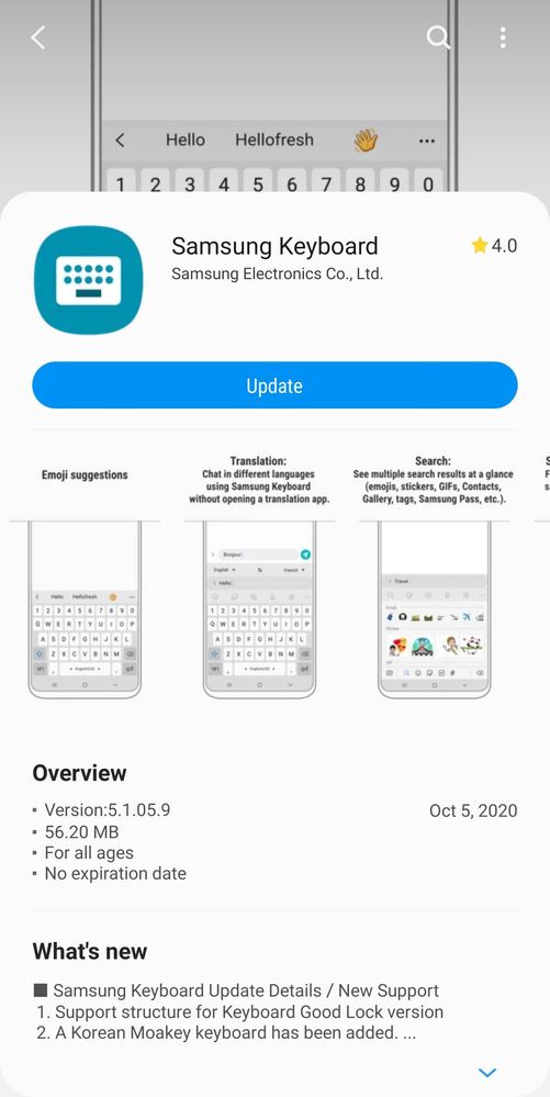 Samsung Keyboard App update available (Note 10 plu... - Samsung Members