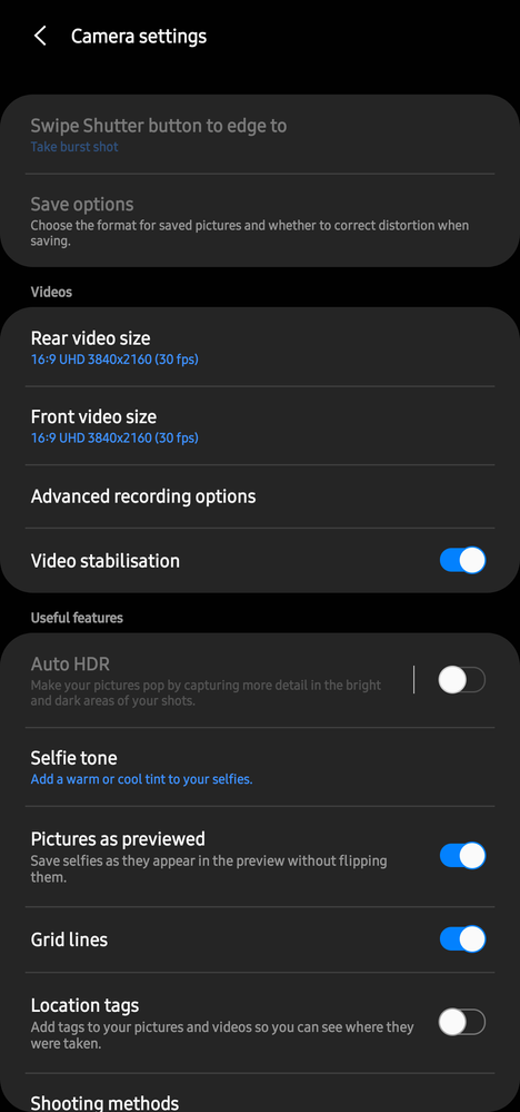 i am unable to enable HDR option, anyone knows why... - Samsung Members