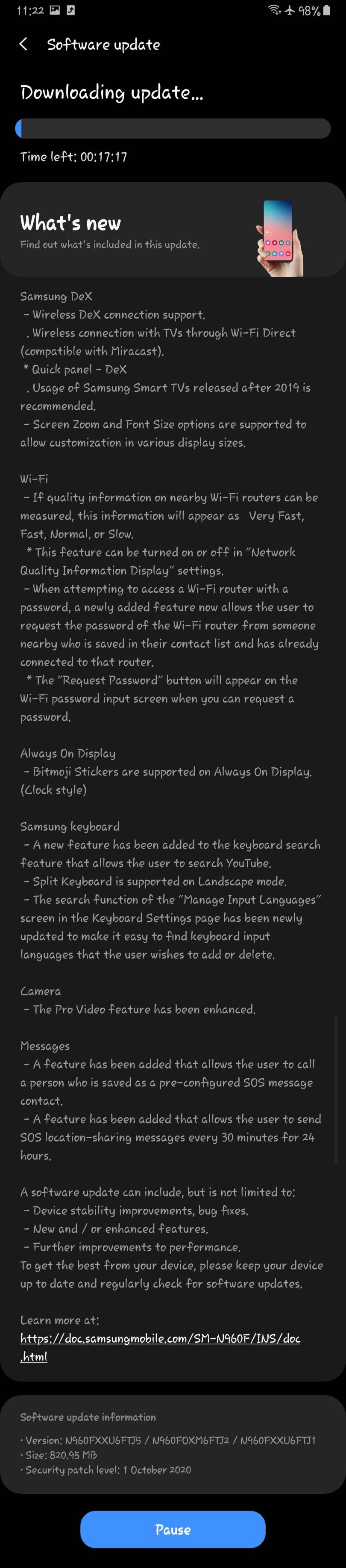 galaxy note 9 one ui 2.5 update