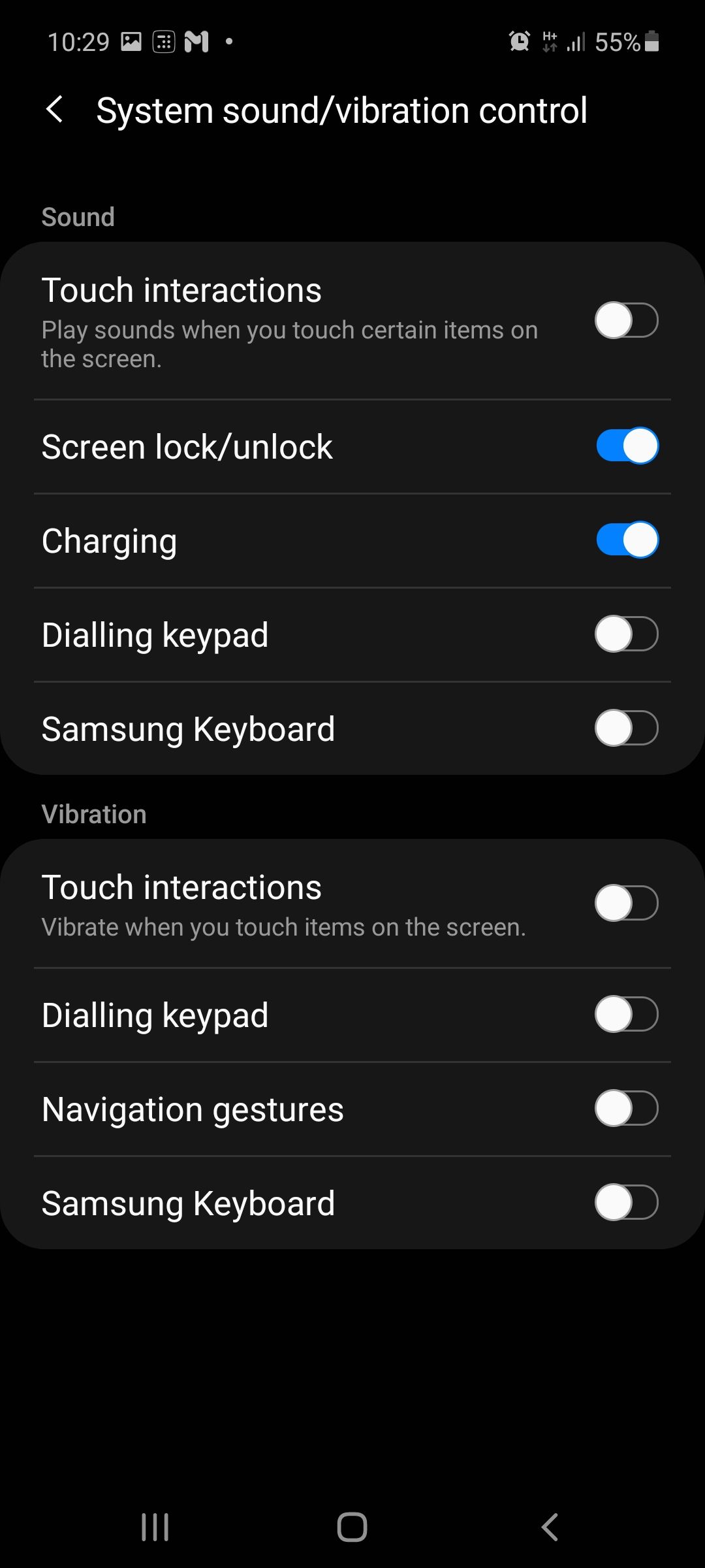 No option to disable Vibrations in notifications o... - Samsung Members