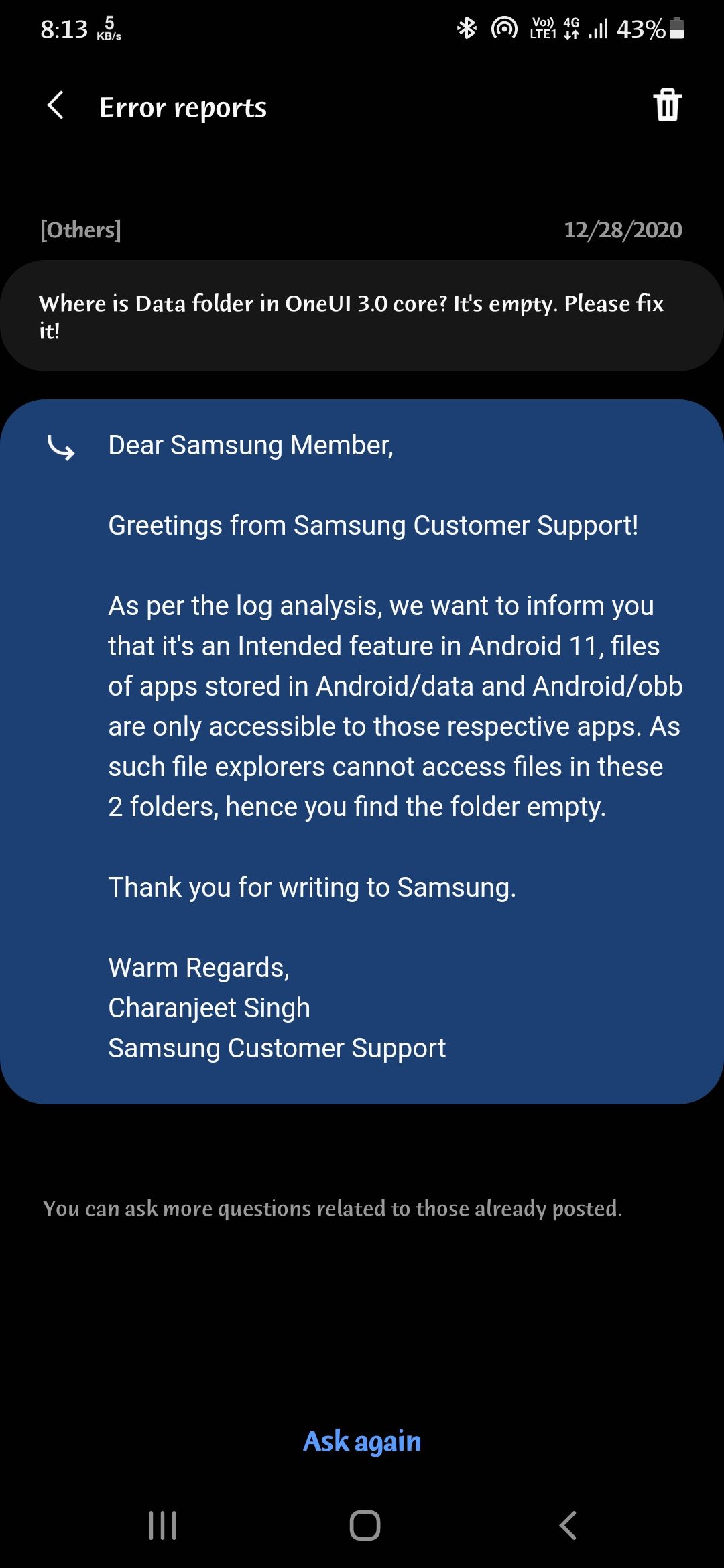 Feature about Android Data Folder - Samsung Members