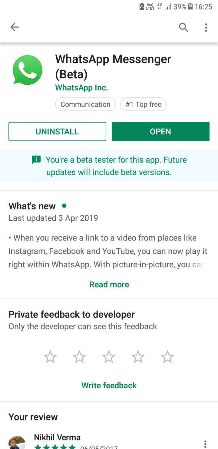 Whatsapp beta tester - Samsung Members