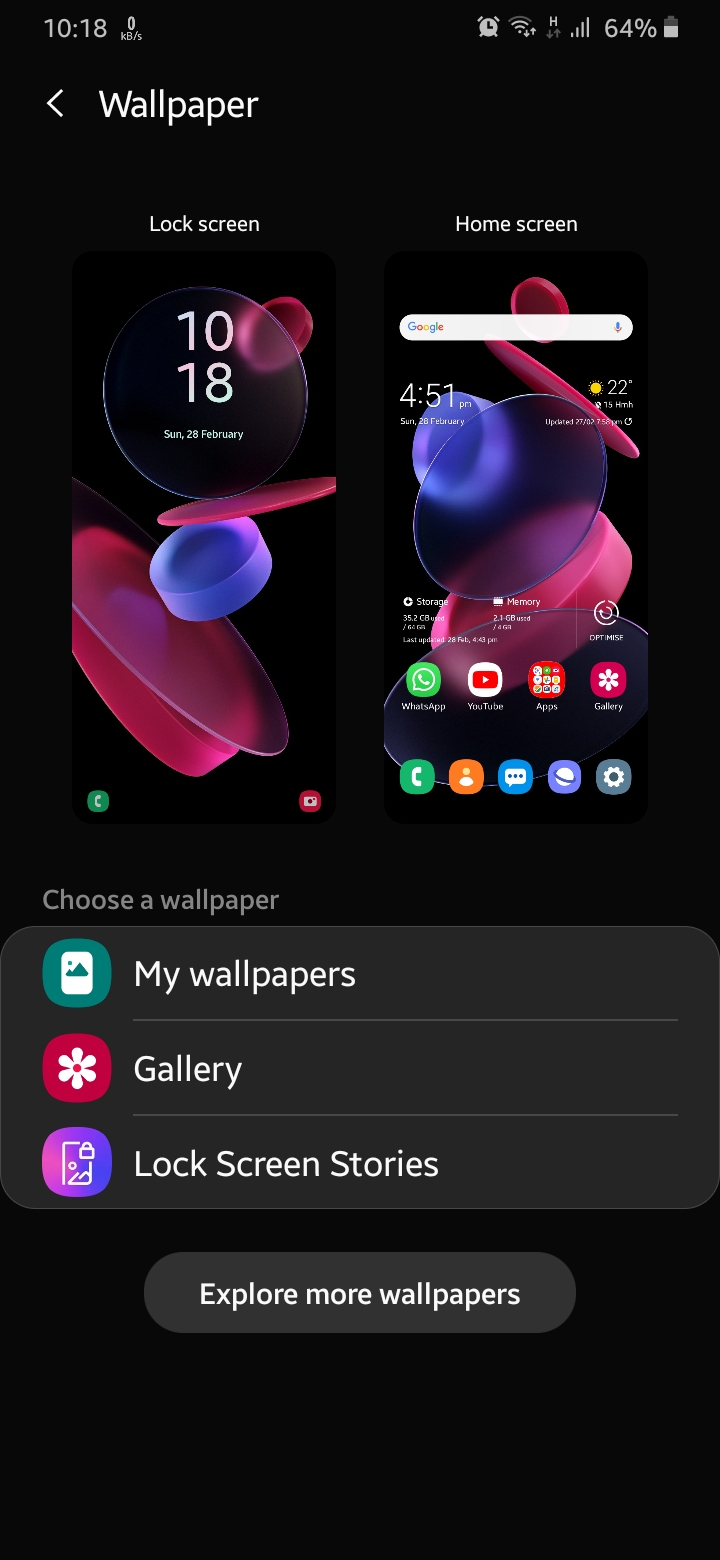 glance wallpaper services Samsung Members