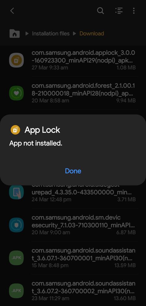 Can't Install Samsung App Lock in A50 - Samsung Members