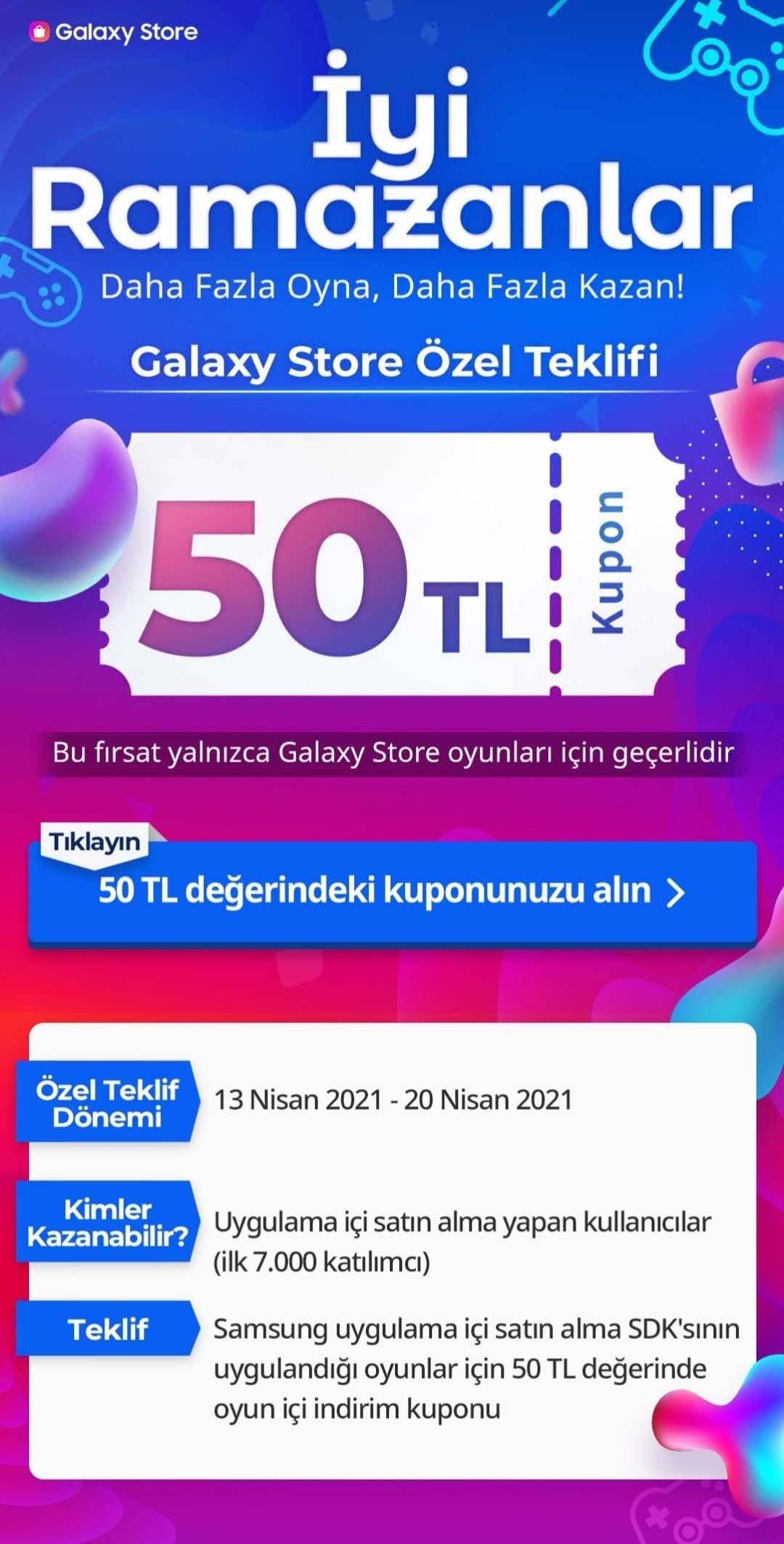 Galaxy Store'dan Kupon - Samsung Members