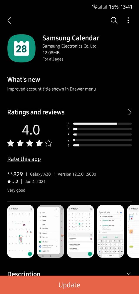 Samsung Calendar app update available Samsung Members