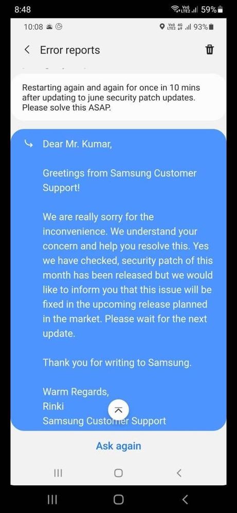 Samsung M30s automatically restarting problem. - Samsung Members
