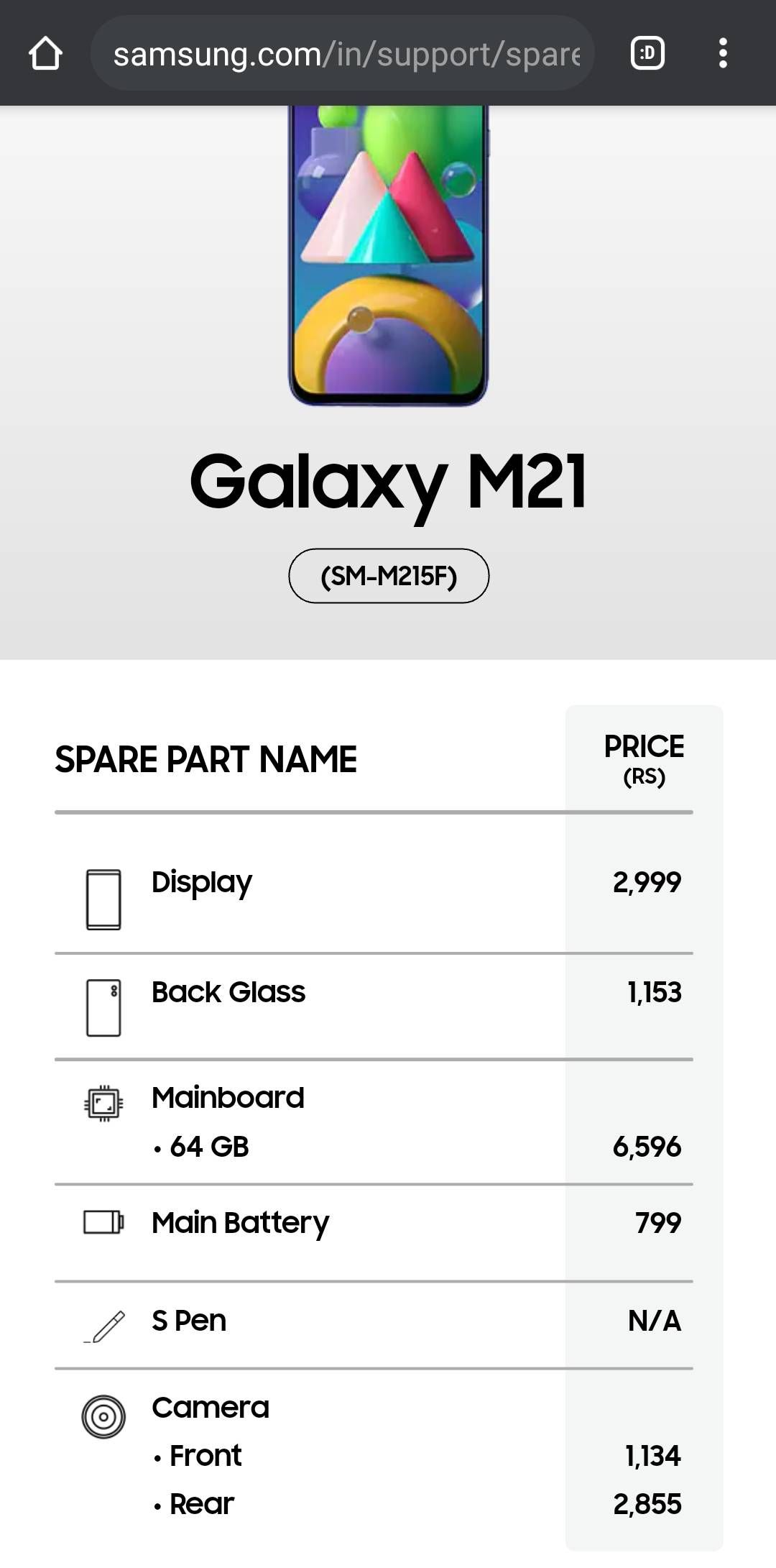 Solved Cost Of Galaxy M21 Screen Samsung Members