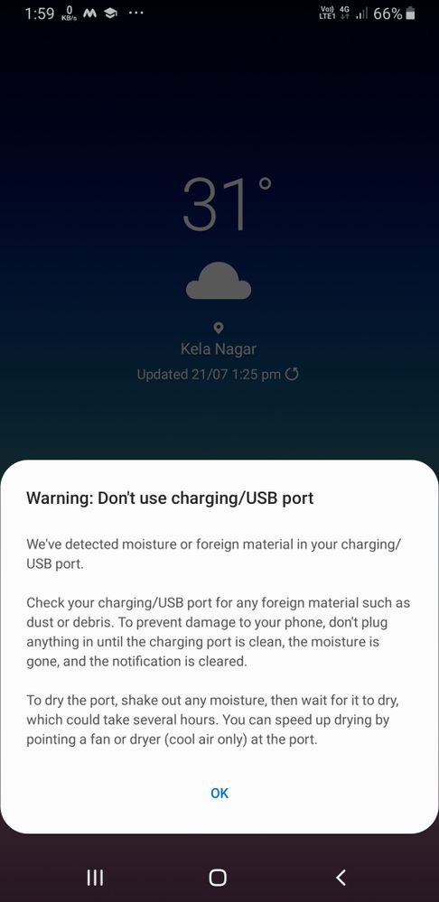 Samsung A8 plus, moisture detected usb show , what... - Samsung Members