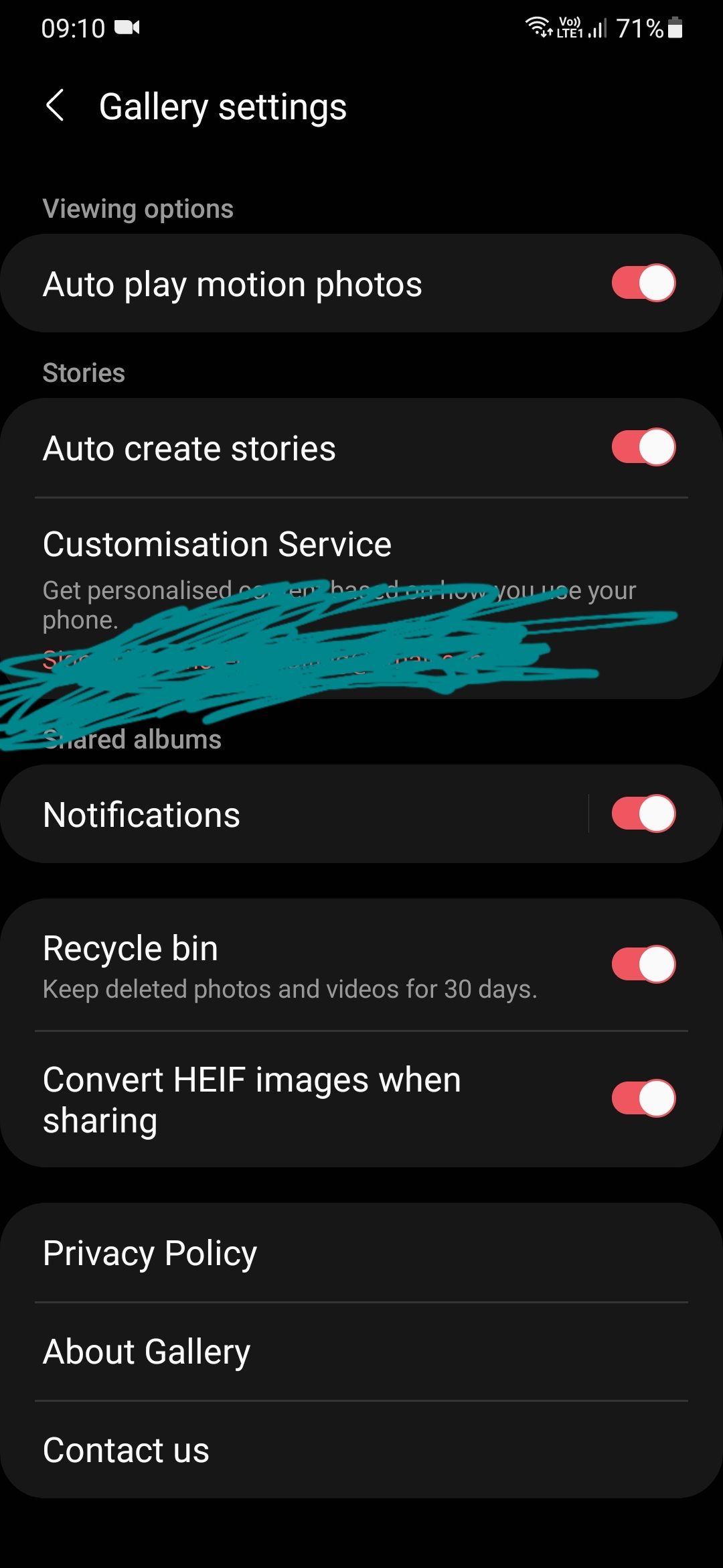 Recycling bin option not showing in gallery Samsung Members