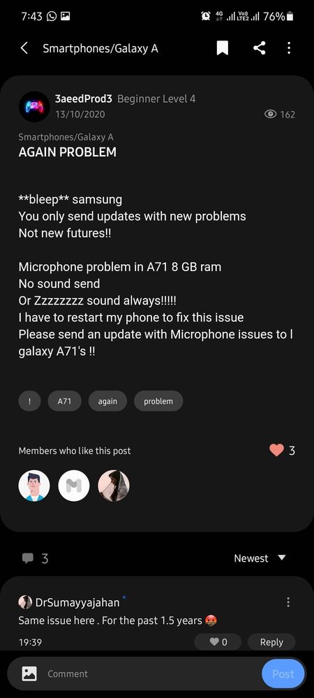 samsung galaxy a71 music player