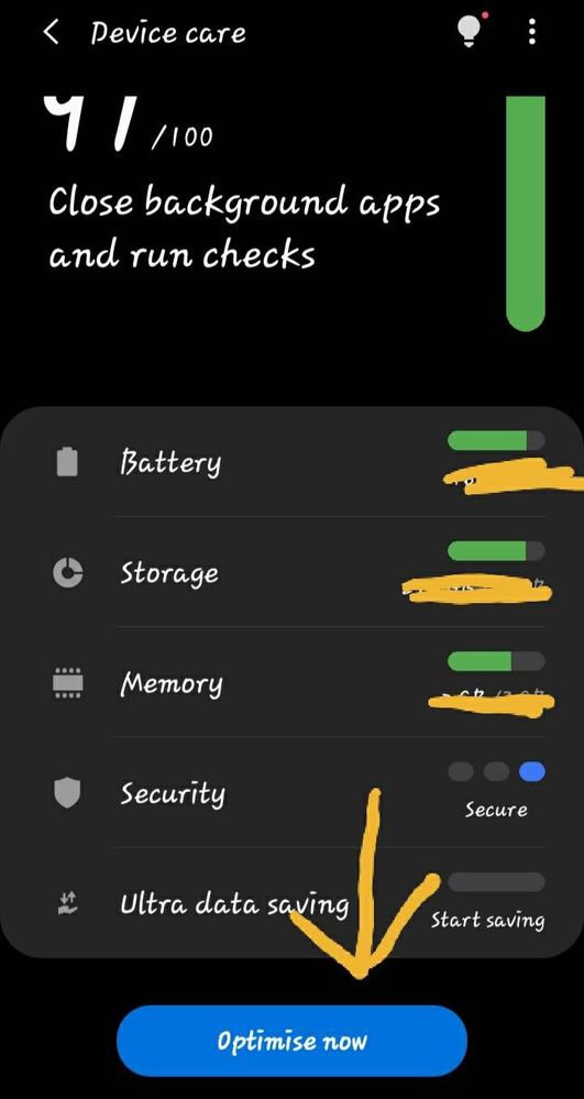 BATTERY AND DEVICE OPTIMIZATION Samsung Members
