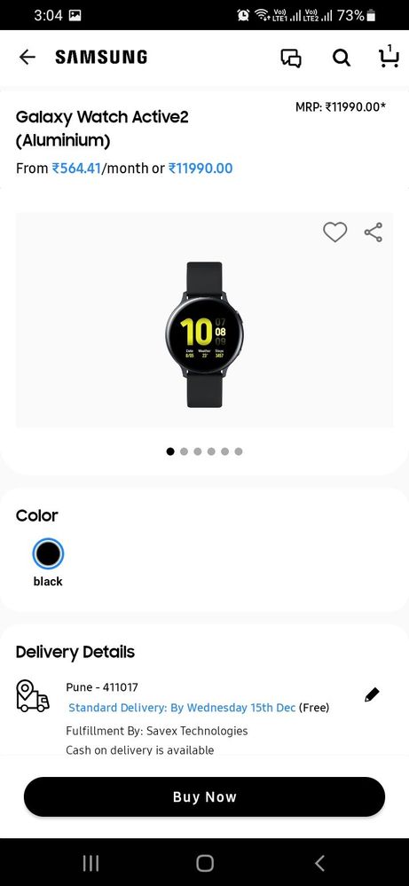Unable to place order through samsung shop as well Samsung