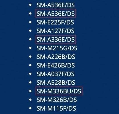 New A series mobiles Listed - Samsung Members
