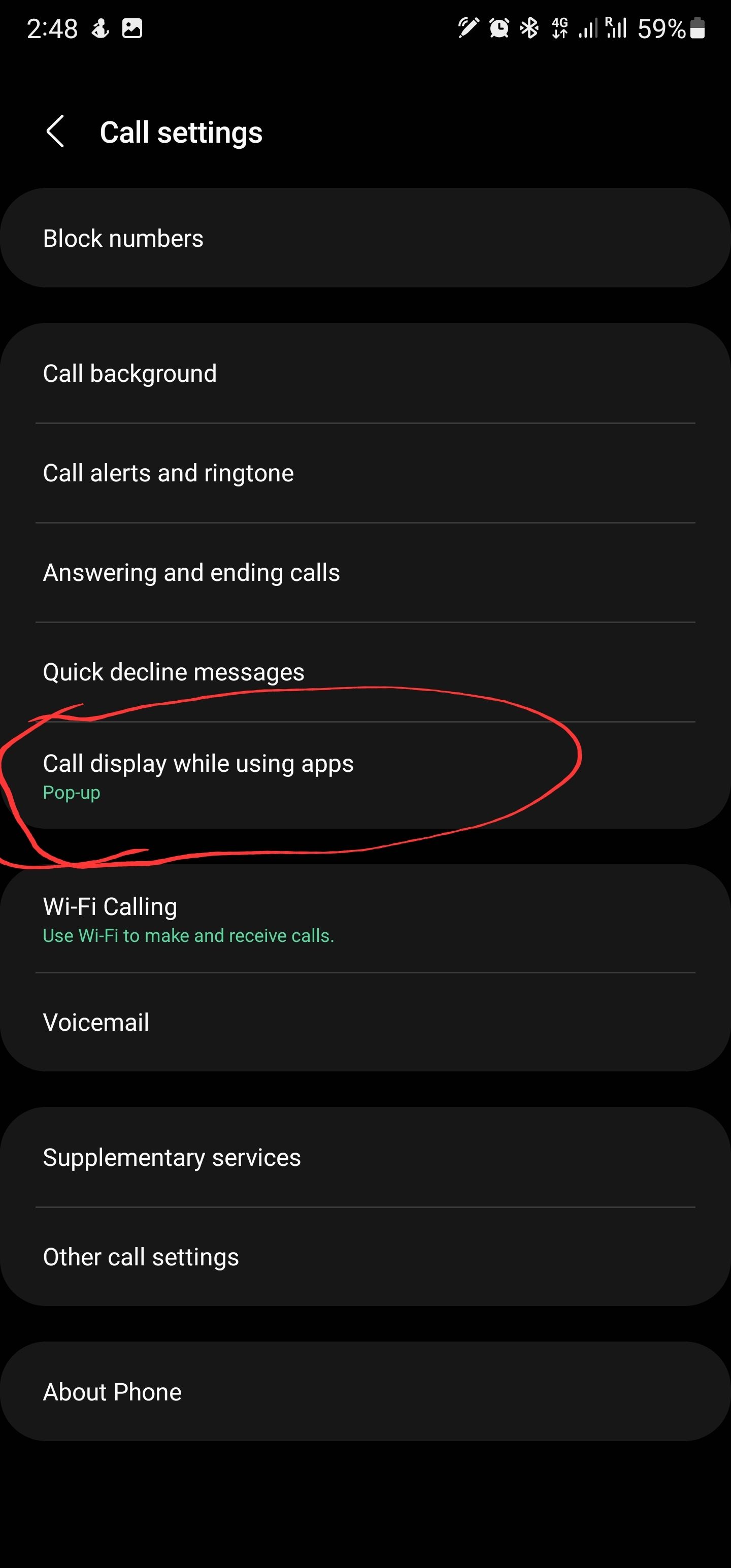 Ongoing call notification - Samsung Members