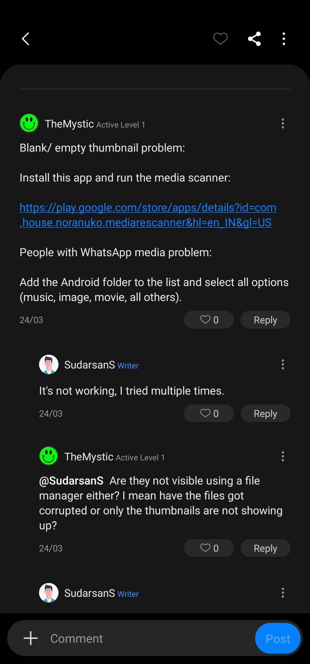 [SOLVED] Blank Thumbnails... Samsung Members