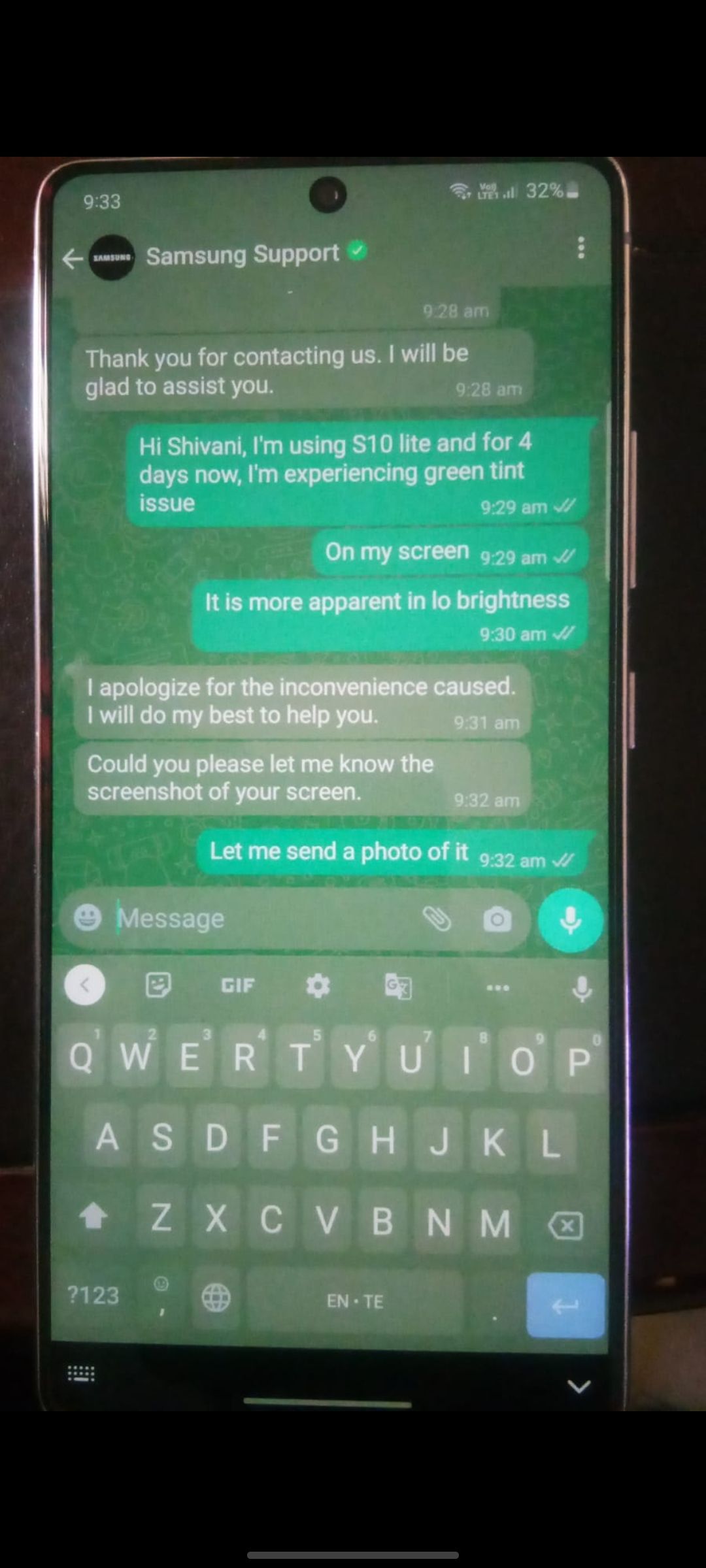 Green tint issue, screen discoloration Samsung Members