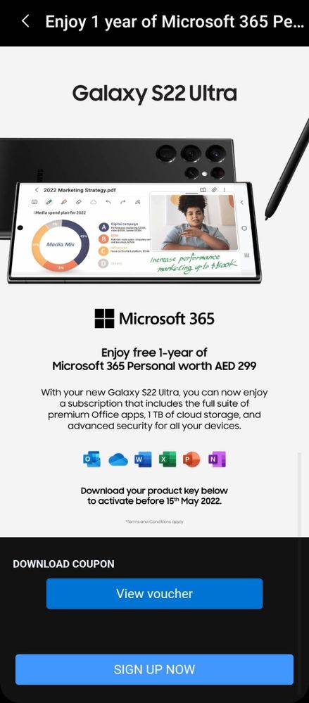 Get 1Year FREE Microsoft 365 Personal with 1TB clo... - Samsung Members