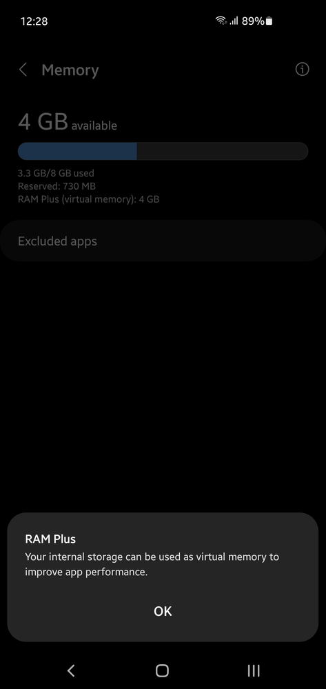 RAM PLUS Samsung Galaxy S10 after Android 12 updat... - Samsung Members