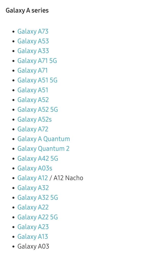 Android 13 / One UI 5.0 Eligible A series devices - Samsung Members