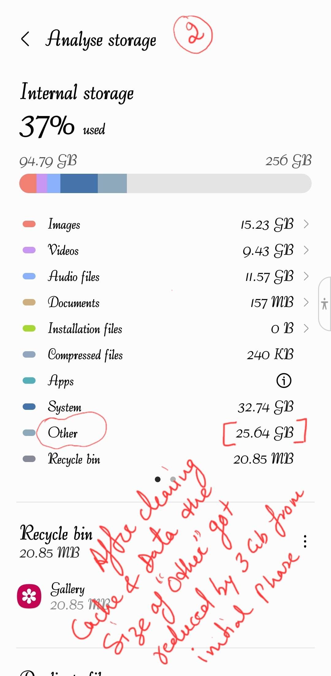Story Behind the Size of "Other"Analyse Storage Samsung Members
