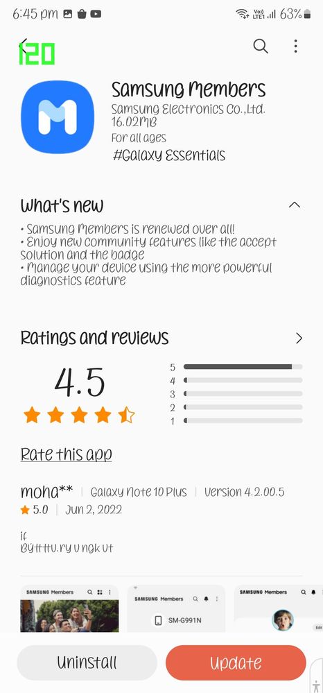 Nova versão da loja Google Play Store - Samsung Members