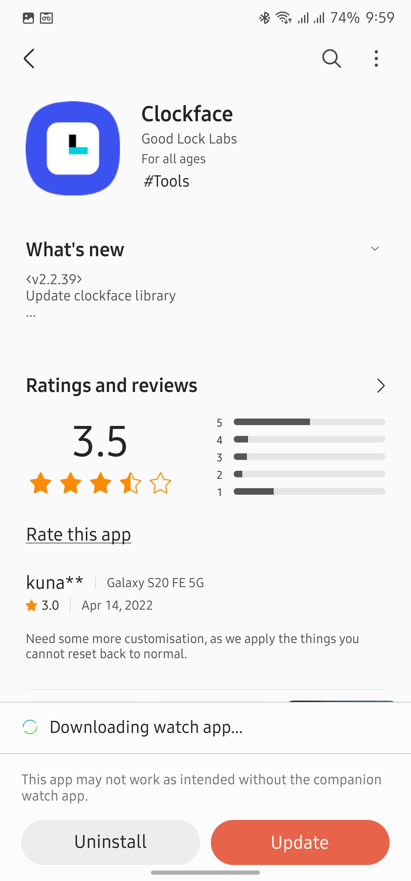 One hand operations + and clock face app update av... Samsung Members