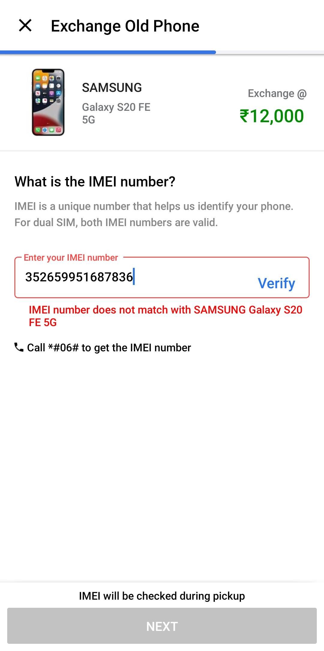 IMEI Number Does not Match - Samsung Members
