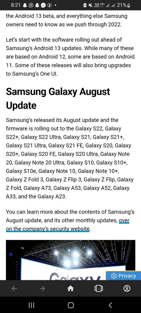 samsung android new version