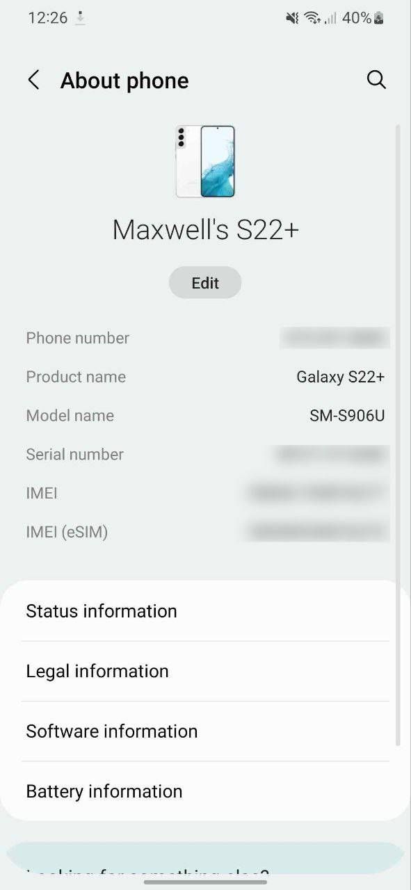 Imei number of esim on Samsung Galaxy S22 ultra - Samsung Members