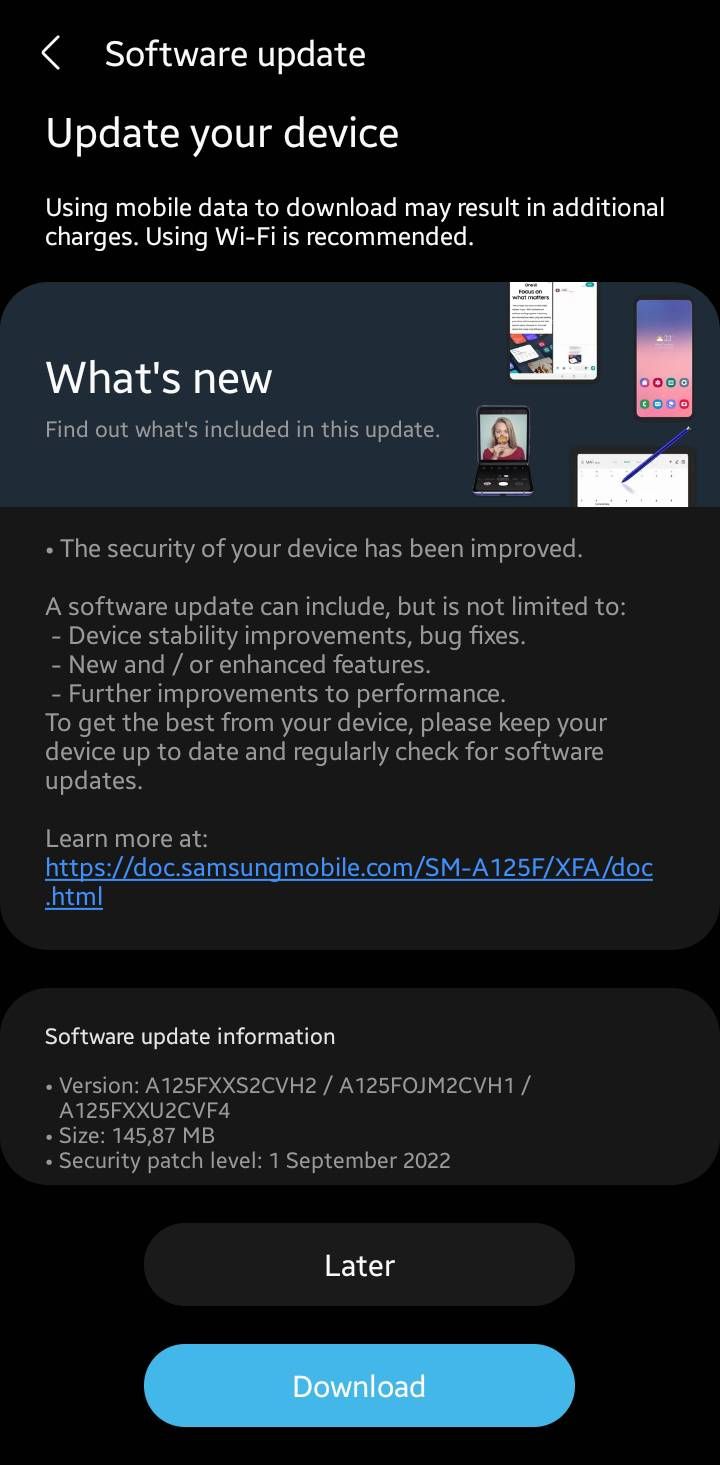 Galaxy A12 security patch september Samsung Members