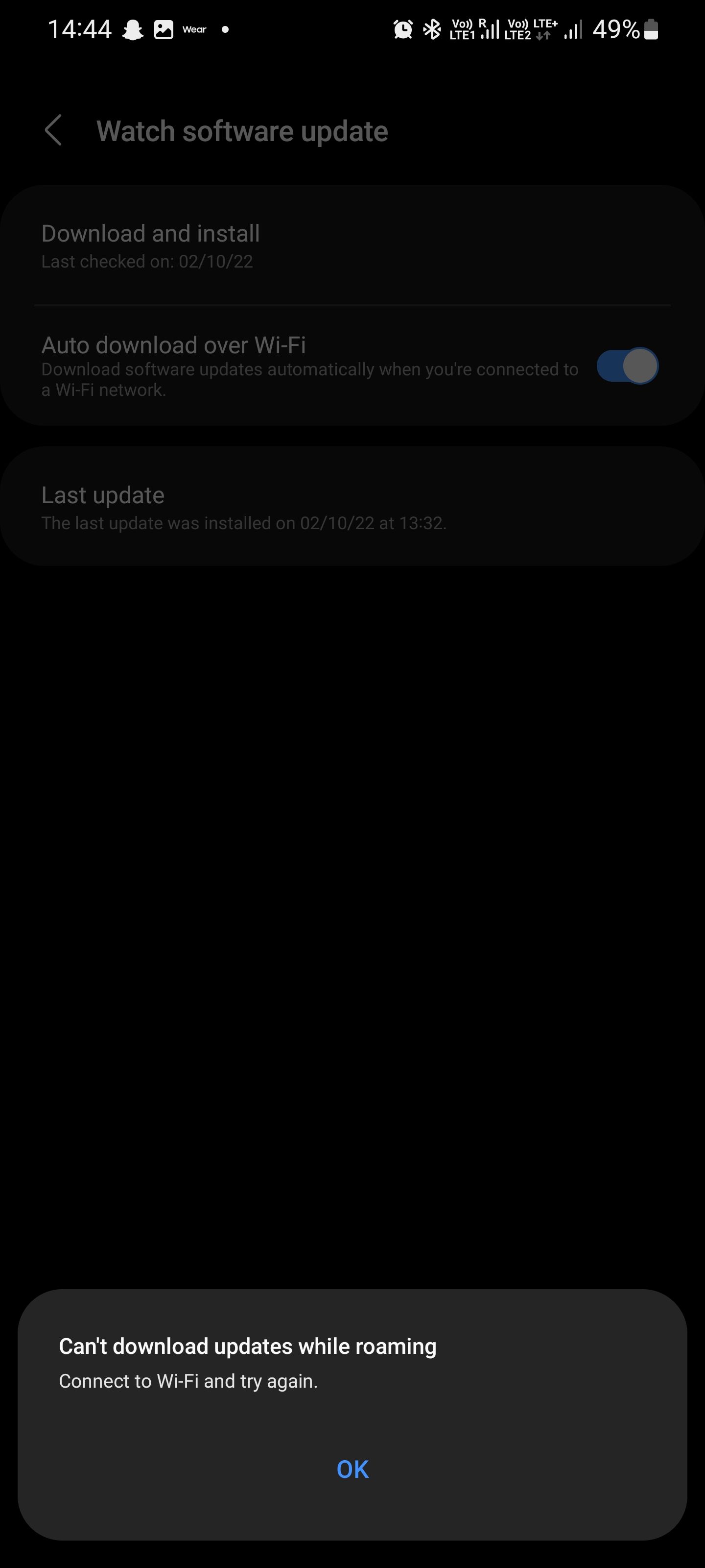 Wrong message samsung wear app Samsung Members