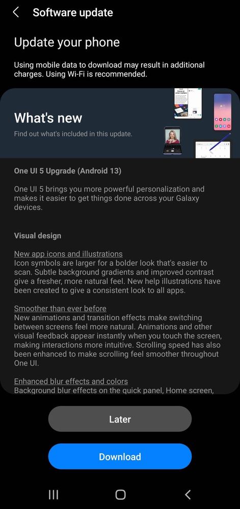 Samsung Members vừa phát hành bản cập nhật One Ui 5 cho S20 Fe 5G với phiên bản Android 13 mới nhất. Hãy cùng xem chi tiết thay đổi và tính năng mới của phiên bản này để trải nghiệm tốt nhất cho chiếc điện thoại của bạn.