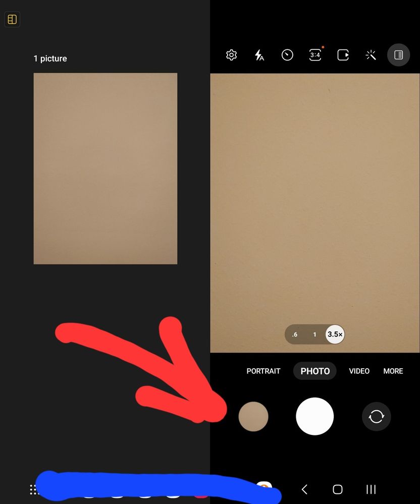 If I click on the circle I will gain full access to the gallery app that is secure by knox.