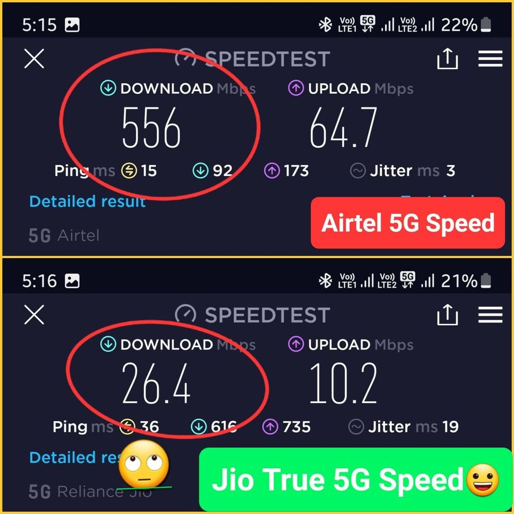 Jio True 5g Vs Airtel 5g Samsung Members 5986