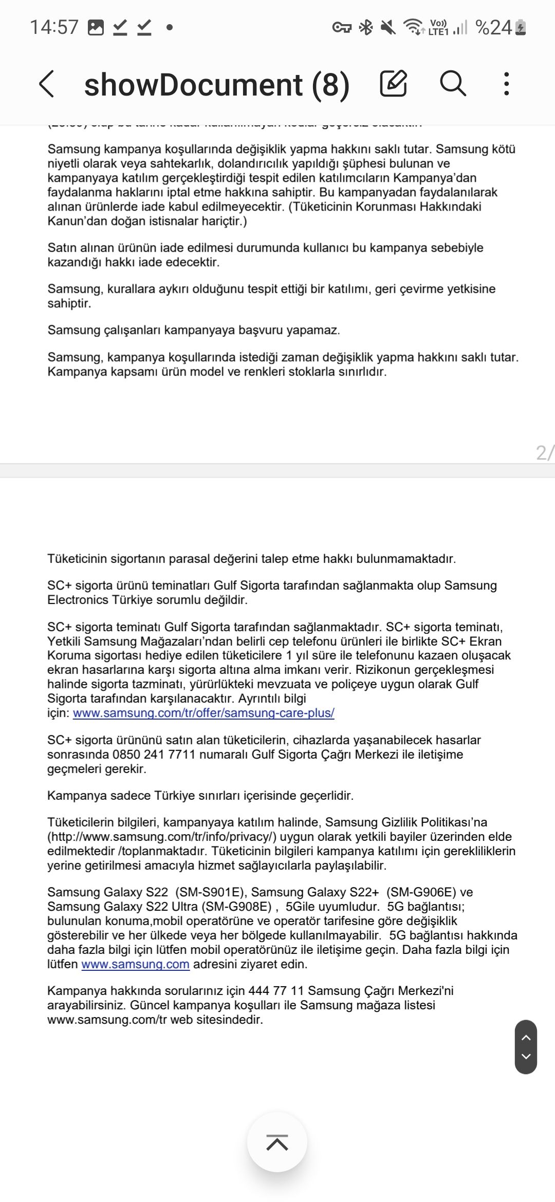 Samsung Care 3 Aylık Ekran Koruma Sigortası Aktive... Samsung Members