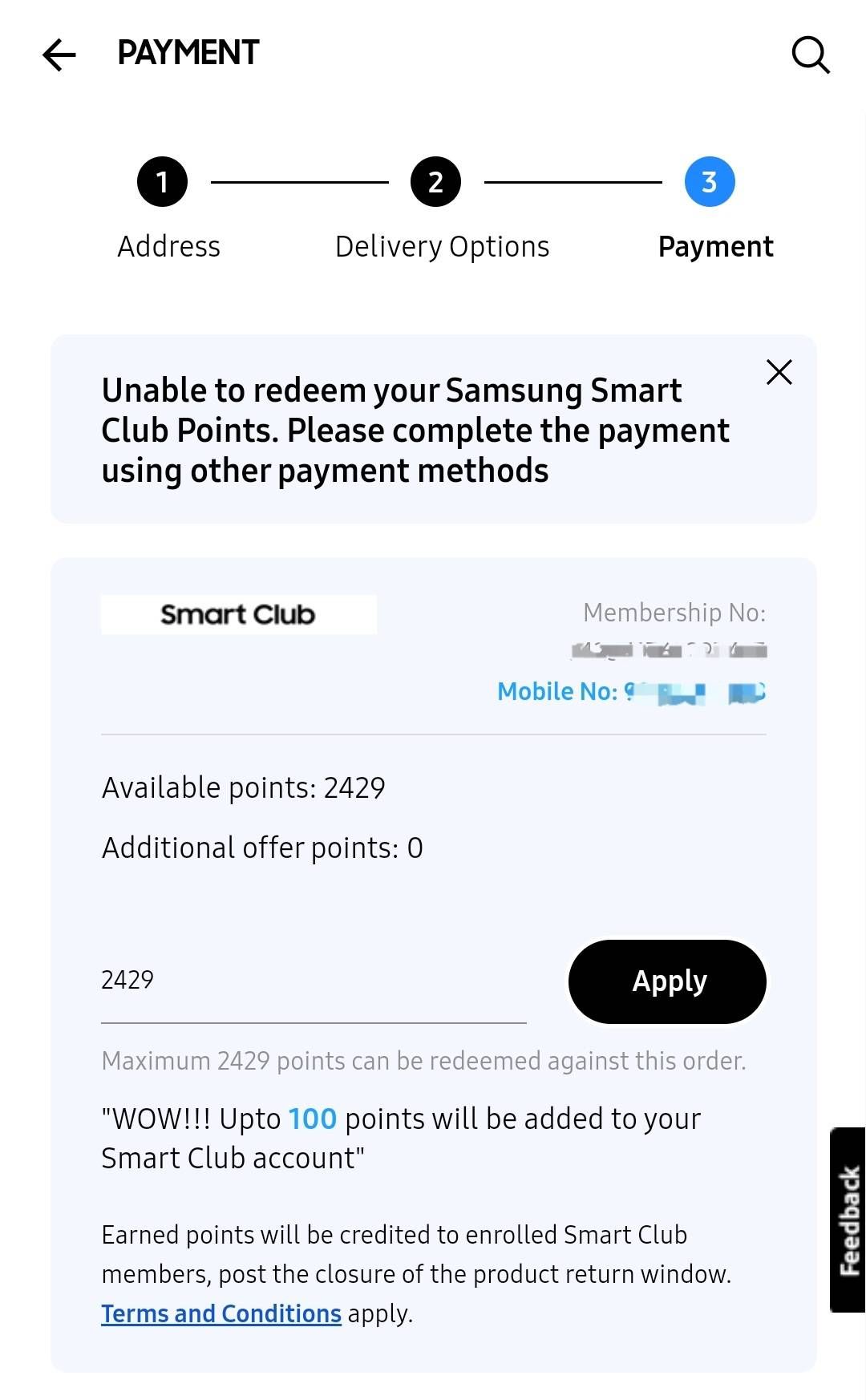 Solved: Check Comments] Unable to redeem Smart Cl - Samsung Members