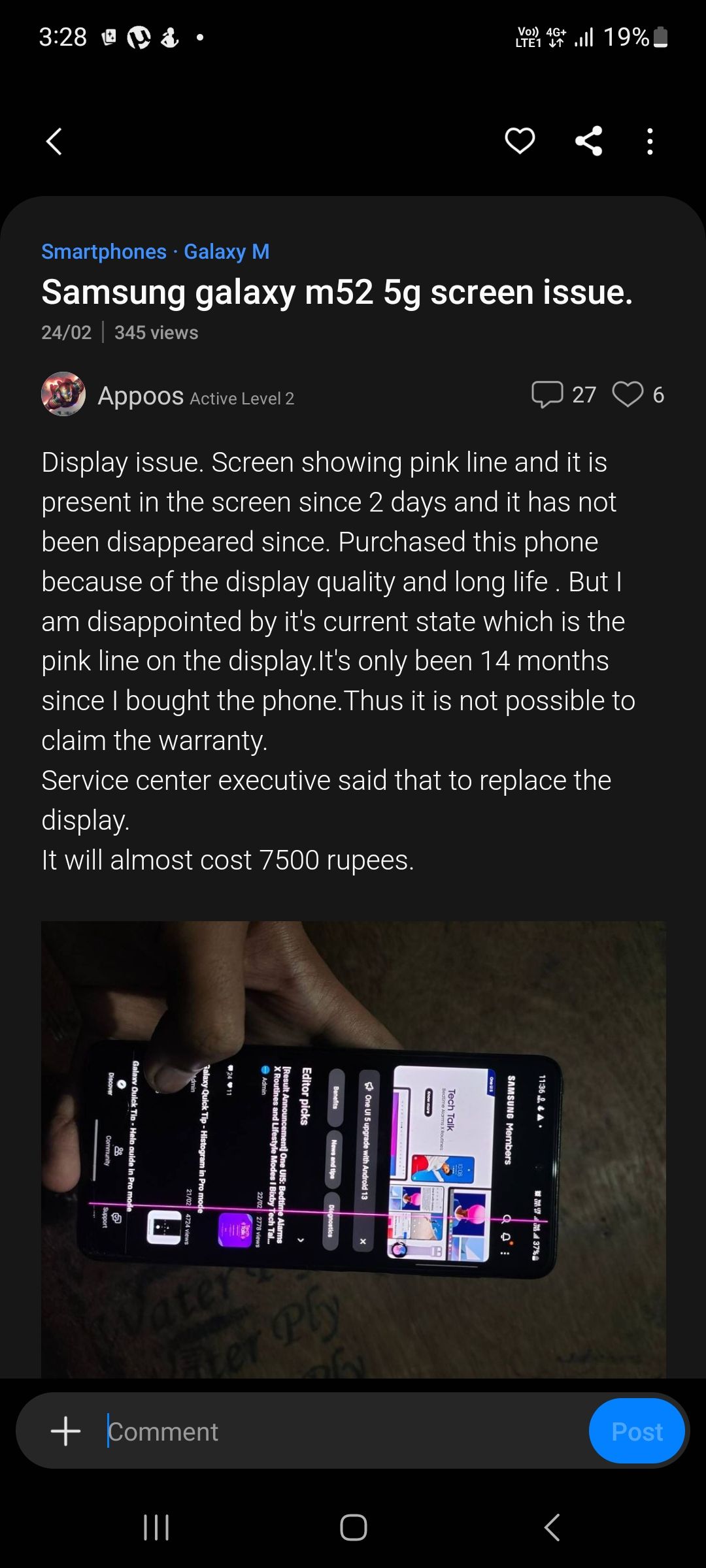 Samsung galaxy m52 5g screen issue. - Samsung Members