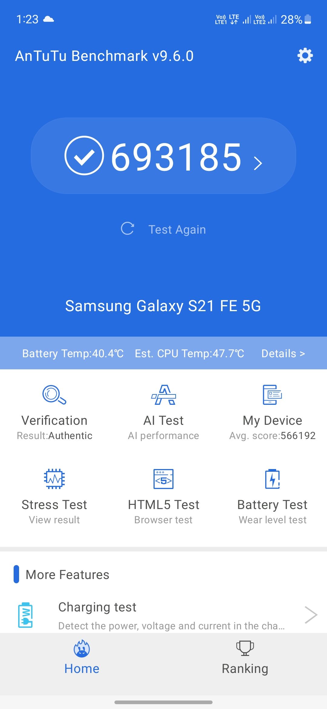 Solved: S21 FE - Antutu score 4.5 to 4.8 - 8 GB variant - Samsung Members