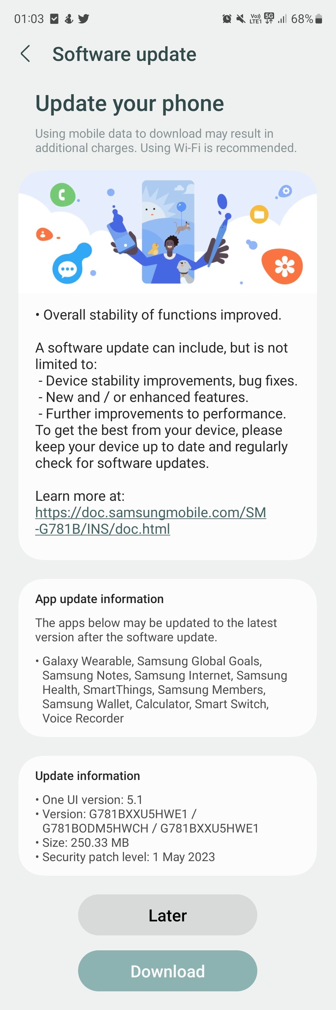 Samsung Galaxy S20 FE 5G gets November 2023 security update