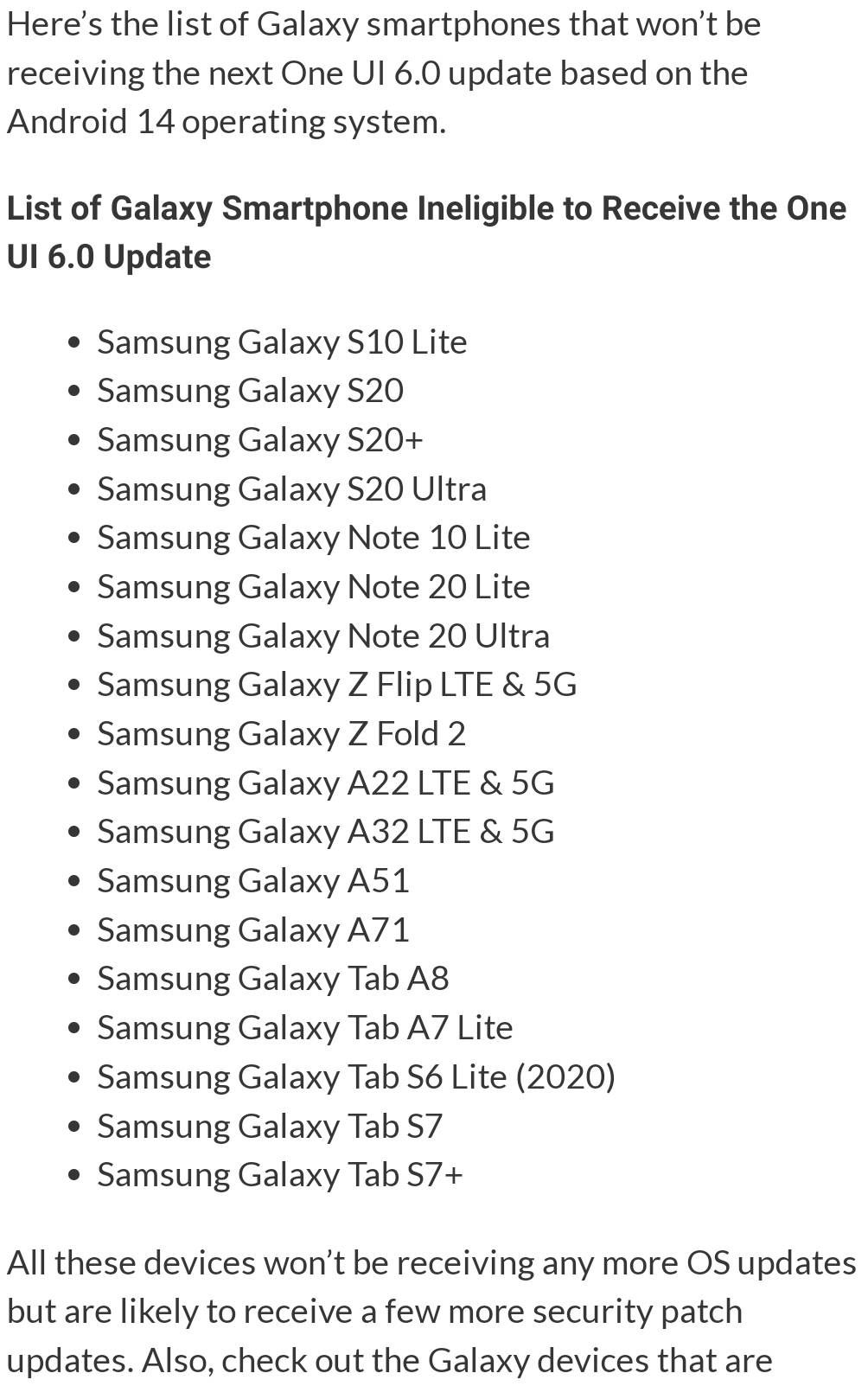 Every Samsung device eligible for four (or more) major Android updates