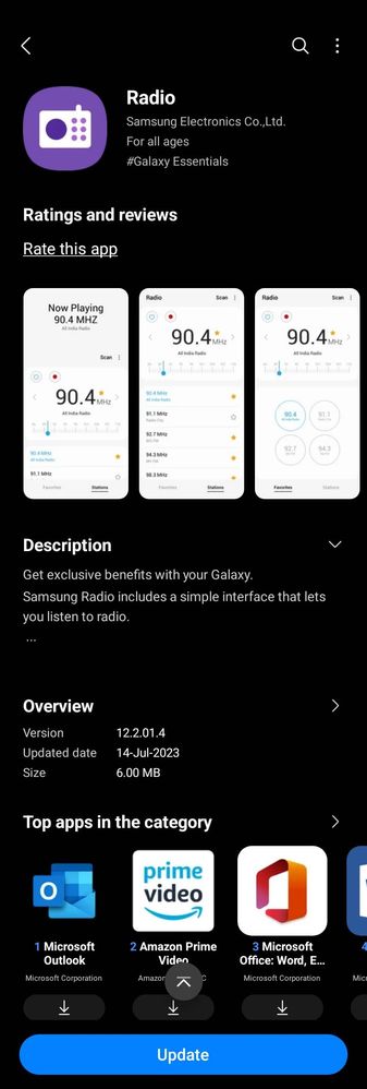 New update for radio app - Samsung Members