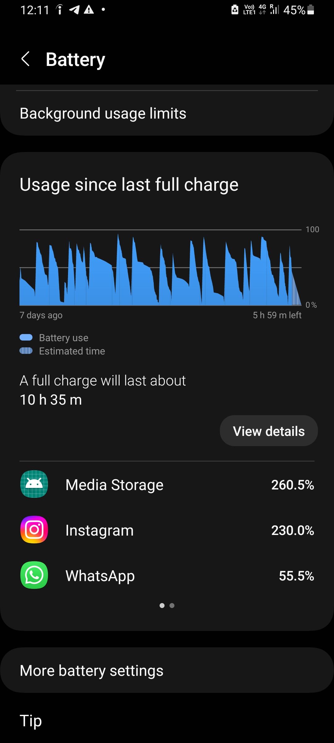 Battery drain issue due to media storage Samsung Members