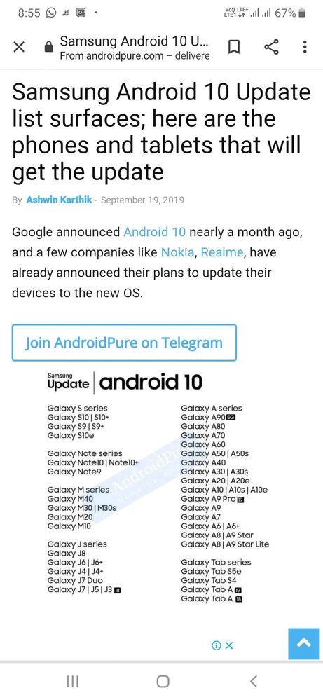 Android 10 Update For Samsung : Samsung Android 10 Update Full List Samsung Members - Samsung one ui and android 10 update: