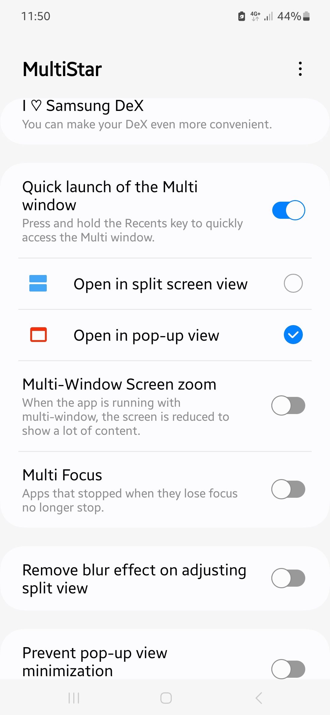 Can we have tap to pop-up rather than split screen... - Samsung Members